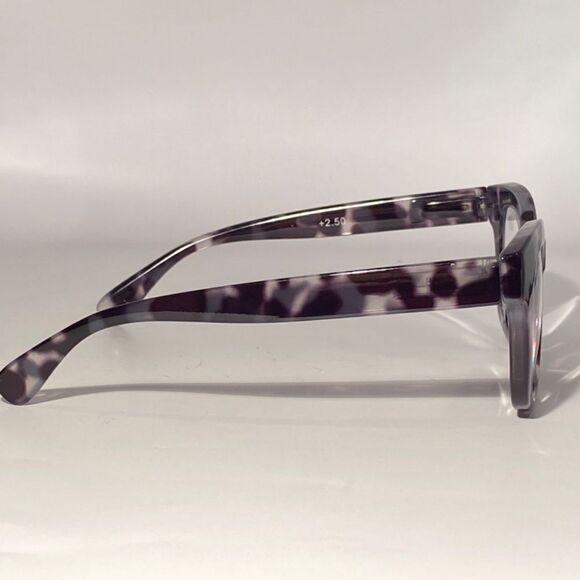 1145 Mona Reading Glasses 2.50 Sq Eyeglasses Grey and Black Tortoise Frames NWT - Picture 6 of 9